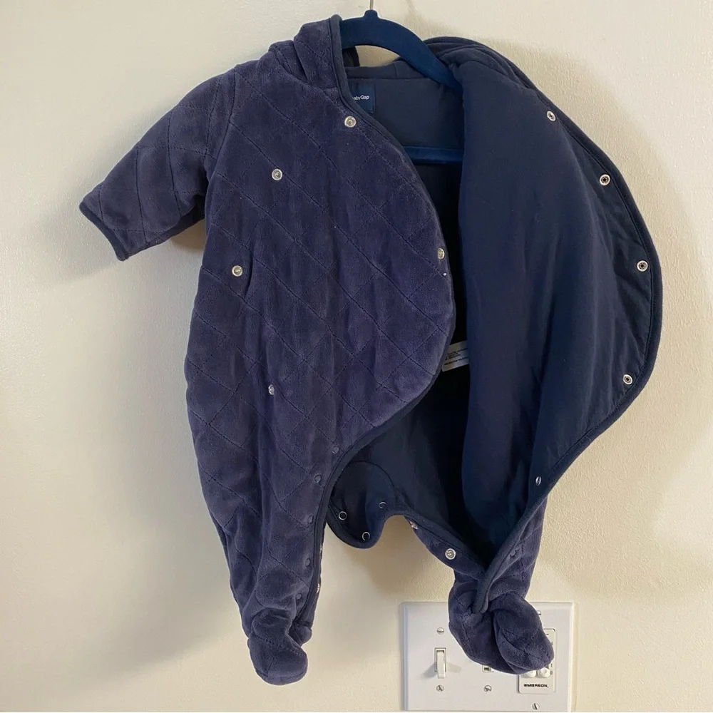 Baby Quilted Navy Blue One-Piece